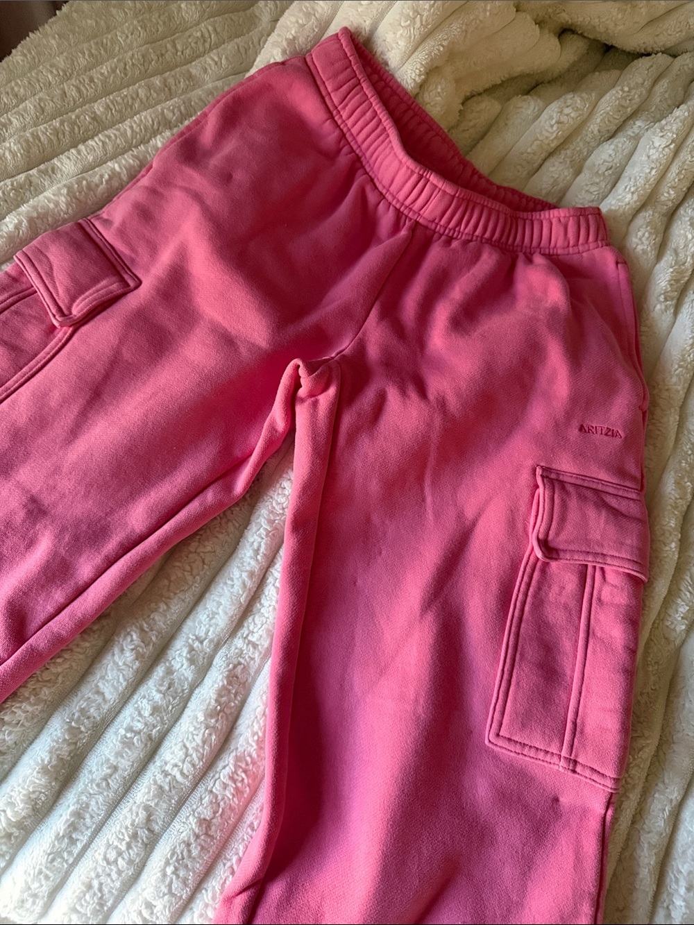 Aritzia Pink Cargo Sweatpants